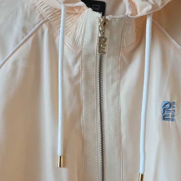 P.E Nation Women's Cream Hooded Windbreaker - Picture 3 of 11